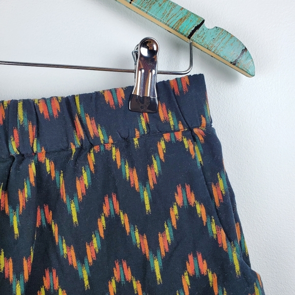 Ecote 100% Cotton Rainbow Geometric Shorts Sz Lg - Picture 2 of 5